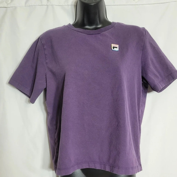 Fila Cropped Purple T-Shirt sz S - Picture 1 of 9